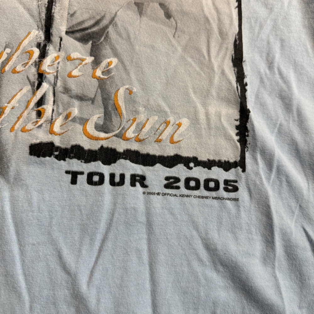 Vintage Kenny Chesney Somewhere In The Sun Tour 2005 T-Shirt Light Blue Mens M - Picture 3 of 7